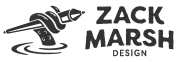 Zack Marsh Design logo mark, landscape orientation, black